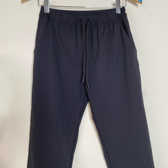 LULULEMON Black Drawstring Slim Fit Athleisure Pants Size 4 - Picture 2 of 7